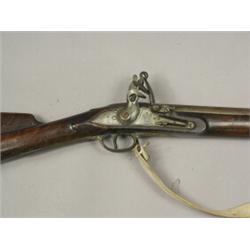 A George III Tower pattern flintlock muzzle loading gun, with a shoulder strap, 140cm Est. 200/30...
