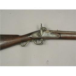 A 19th century percussion muzzle loading gun inscribed John Wiggan, 37, 123.5cm Est. 140/180...