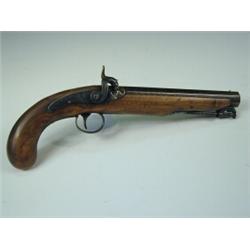 A mid 19th century percussion pistol by Nock, London, 34cm Est. 350/400...