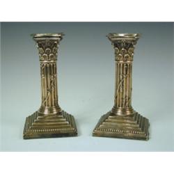 A pair of Victorian silver candlesticks with removable sconces, Sheffield 1896, 16.5cm high Est....