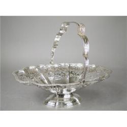 A George V Walker & Hall silver pierced basket, hallmarked Sheffield 1910, 21ozs, 29cm diameter E...