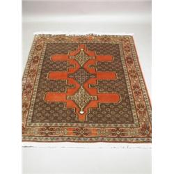 A modern red ground handmade woollen Persian Senneh rug, 1.53 x 1.23m Est. 250/350...