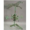 Image 1 : A painted iron and copper weather vane in the form of a horse on scrolled mounts, 87cm high Est....