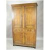 Image 1 : An early 19th century oak house keepers cupboard, with cupboard doors to the top and bottom with...