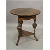 Image 1 : An Edwardian solid rosewood occasional table with a circular top on bulbous spirally turned legs...