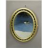 Image 1 : An Irish ebonised and parcel gilt oval wall mirror, the frame set with facet cut stones, (some da...