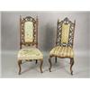 Image 1 : A Victorian rosewood nursing chair with pierced and carved scroll work and twist turned columns,...