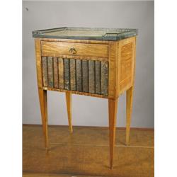 A 19th century French Kingwood cabinet with a marble top and 3/4 brass gallery, 50cm Est. 300/500...