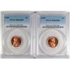 Image 1 : LOT OF ( 2 ) 1955 LINCOLN CENTS, PCGS MS-66 RD