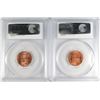 Image 2 : LOT OF ( 2 ) 1955 LINCOLN CENTS, PCGS MS-66 RD