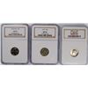 Image 1 : (3) SLABBED ROOSEVELT DIMES (61-D, 66 SMS, 77) NGC GRADED !!!