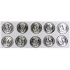 Image 2 : LOT OF ( 10 )  1953 GEM BU WASHINGTON QUARTERS, TOUGH!