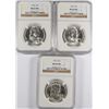 Image 1 : LOT OF ( 3 ) 1958 FRANKLIN HALF DOLLARS, NGC MS-64 FBL