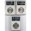 Image 2 : LOT OF ( 3 ) 1958 FRANKLIN HALF DOLLARS, NGC MS-64 FBL