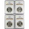 Image 1 : LOT OF ( 4 ) 1958-D FRANKLIN HALF DOLLARS, NGC MS-64 FBL