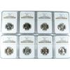 Image 1 : LOT OF ( 8 ) 1965 SMS WASHINGTON QUARTERS, NGC MS-66