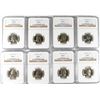 Image 1 : LOT OF ( 8 ) 1966 SMS WASHINGTON QUARTERS, NGC MS-65