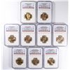Image 1 : (9) SLABBED PRESIDENTAL DOLLARS NGC GRADED