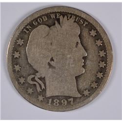1897-O BARBER QUARTER G/VG