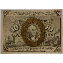 1863 TEN CENT US FRACTIONAL NOTE CH AU