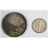 Image 2 : 1929-S WALKING LIBERTY HALF DOLLAR, F/VF & 1928-S DIME, XF+
