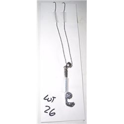 BEAUTIFUL GOLF CLUB WITH BALL NECKLACE THAT HAS LIGHT & DARK BLUE STONES IN THEM!! NECKLACE CAME OUT