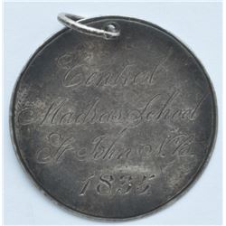 Canadian Medal - Central Madras School, Saint John, NB, 1835