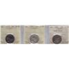 Image 1 : Lot of Three ICCS Graded Twenty Five Cents