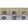 Image 1 : Lot of Three ICCS Graded Twenty Five Cents