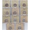 Image 1 : Lot of Eleven ICCS Graded Twenty Five Cents