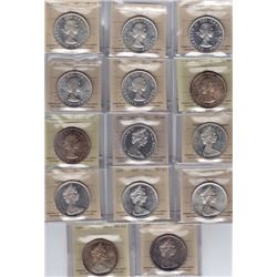 Lot of Fourteen ICCS Graded One Dollars