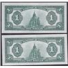 Image 2 : Lot of Two Consecutive 1923 Dominion of Canada One Dollar Notes