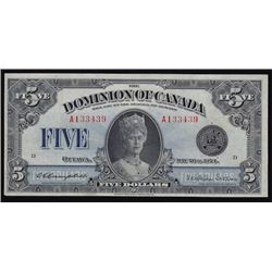 1924 Dominion of Canada Five Dollars