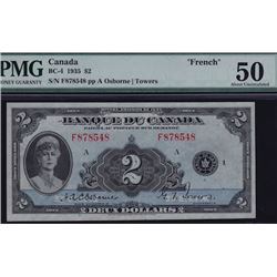 1935 Bank of Canada Two Dollars French Text