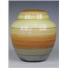 Image 1 : An early 20th century Shelley ginger jar, decorated with bright concentric bands against a rib...
