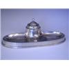 Image 1 : An early 20th century WMF silver plated desk stand, struck marks to rear 'B, 1/0, OX', ostrich...
