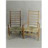 Image 1 : Two Gimson style ladderback elbow chairs, with rush seats Est. 50/100 PICTURES...