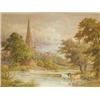 Image 1 : English School circa 1880 COWS WATERING BY A RIVER unsigned, watercolour, 36 x 52cm Est....