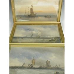 William McAlpine 'A ROUGH BREEZE OFF THE MOUTH OF THE THAMES'; 'FISHING BOATS AT ANCHOR' AN...