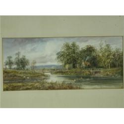 L. Lewis RIVER SCENES WITH FIGURES AND BOATS a pair, signed and dated '99, watercolours, 23...