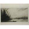 Image 1 : Charles Henry Baskett 'THE POOL OF LONDON' signed and titled in pencil, etching, 13 x 23cm<...