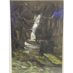 Harold Riley A STATUE WITHIN GARDEN SURROUNDINGS pastel, 33 x 22cm Est. 300/400...