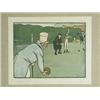 Image 1 : After Cecil Aldin 'BOWLS' coloured lithograph, pencil signed, laid on card, published by La...
