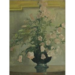 Sir William Hutchinson FLOWER STUDY signed bottom right and dated 1927, oil on canvas, 61 x...
