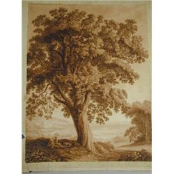 Hackert, Jacob Philippe (1737-1807) German RESTING FIGURES WITH A DOG UNDER A TREE inscribe...