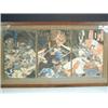 Image 1 : A Japanese coloured woodblock triptych by Kuniyoshi of Samurai Warriors fighting a dragon, 36...