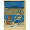Image 1 : Five various Japanese coloured woodblock prints: (three by Hiroshige, one by Kunisada) various...