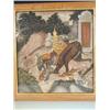 Image 1 : Four Japanese painted scrolls (each now framed) largest 114 x 40cm, an Indian watercolour, 54...