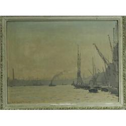 Hugh Boycott Brown THE POOL OF LONDON signed and dated '53, oil on board, 29 x 39cm Est....