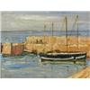 Image 1 : English School HARBOUR WITH BOATS signed with monogram R.G.H., oil on board, 24.5 x 30cm to...